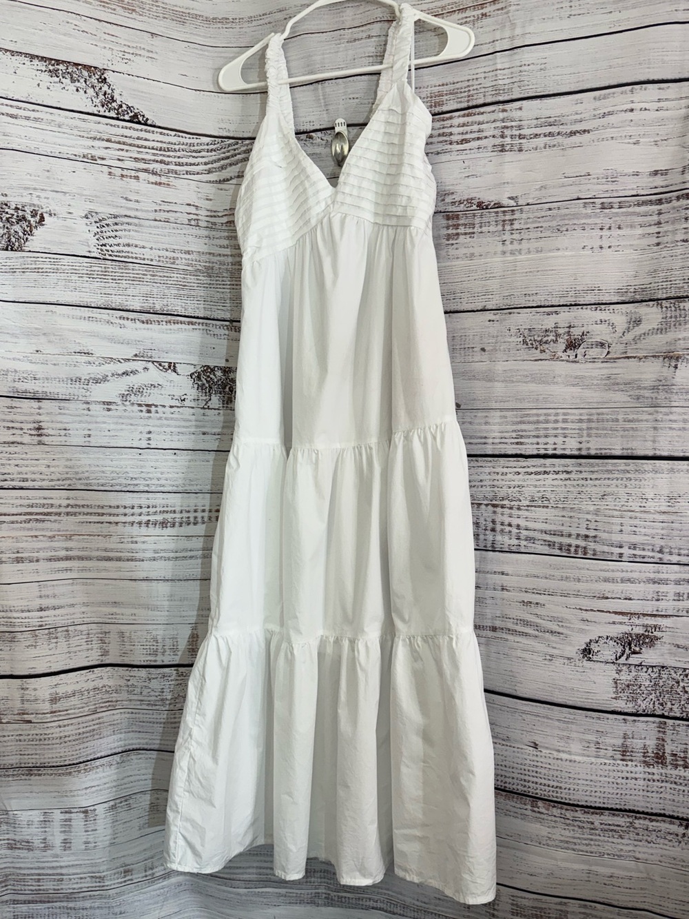 Steve Madden Dress Eliana Womens Sz Medium Midi sleeveless white Gauze tiered - Picture 3 of 12